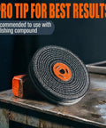 Denim Buffing Wheels Eight Inch By Five Eighth Inch Arbor With Thick Spiral Sewn Design for high pressure polishing