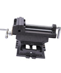 Six Inch Cross Slide Vise For Drill Press And Milling Workbench Heavy Duty Bench Clamp Machine with rugged iron base and steel jaws.
