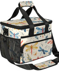 Insulated Picnic Backpack With Detachable Lunch Bag, dragonfly design, large capacity, portable tote for picnics and travel
