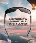 Anti Fog Safety Glasses With Side Shields UV400 Protection Tough As Nails Eyewear elevated against sky and hot air balloons