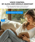 Woman reading a book near a wireless speaker, showing voice control with the Lock Down Your Spot With This Straightforward Wireless Home Alarm System Featuring Twenty Expandable Door Sensors And Sharp PIR Motion Detectors That Send Slick GSM Alerts Through The Tuya App While Playing Nice With Alexa For Rugged Protection.