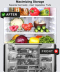 Premium Replacement Freezer Wire Shelf Compatible With Whirlpool Appliances 24 X 16 Inches with organized meats and vegetables.