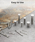 Beefed Up 122 Piece Clevis And Clips Fastener Kit With Stainless Steel Pins And Cotter Clips for automotive and home projects