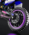 Detailed rear wheel view of Motorcycle Building Block Set With 476 Pieces, Epic Collectible Display Model, Realistic Bike Brick Kit