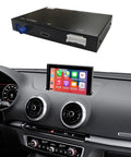 Wireless CarPlay And Android Auto Retrofit Kit For Audi A3 S3 2013 2018 CarPlay Module Receiver Box shown with dashboard install