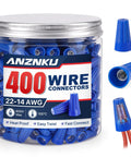 400 Piece Blue Twist On Wire Connectors Built Tough Electrical Wire Caps For 22 To 14 AWG Copper Conductors in jar