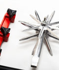 Components of Rotary Garden Cultivator With Adjustable Long Handle 55 Inch for aerating soil weeding and reseeding grass