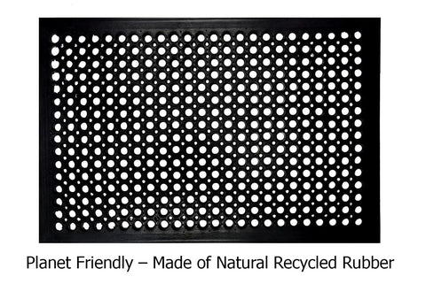 Non Slip Rubber Doormat 2 Pack Heavy Duty Anti Fatigue Drainage Floor Mats For Indoor Outdoor Use 24x36, durable rubber mat