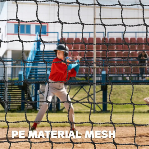 Player batting behind Heavy-Duty Backyard Batting Cage Net 55x12x12ft Weatherproof Polyester Construction for All Weather Baseball