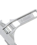 Close-up of Stubby Adjustable Wrench With Wide Jaw Opening Aluminum Alloy Heavy Duty Spanner showing size markings 6-68 mm