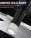 PATIKIL 6mm diamond hole saw bit with 5/8-11 thread on angle grinder, cutting ceramic tile
