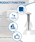 Top Tier Toilet Seat Hardware Kit Built Tough With Rust Resistant Screws And Durable Plastic Nuts showing tight fit and corrosion resistance features.