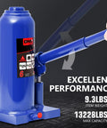 DNA Motoring blue hydraulic bottle jack with manual handle, 6-ton capacity for automotive repair