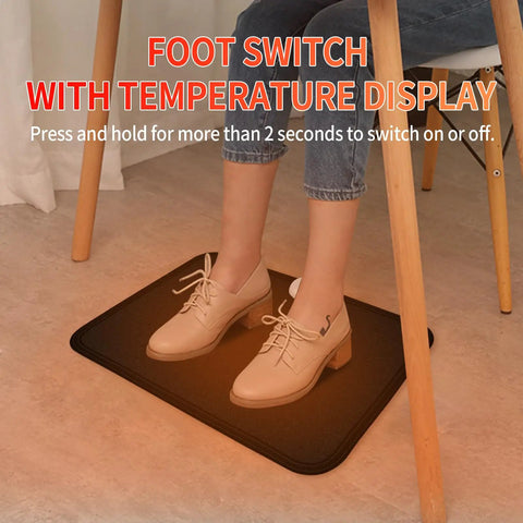 Electric Heated Floor Mat For Feet Under Desk At Office And Home AC 110V Foot Warmer Pad No Shoe Removal Needed