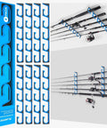 Horizontal Fishing Rod Holder Rack For Garage And Home Walls Or Ceilings Aviation Aluminum Pole Rack Holds Up To 20 Rods Or Combos