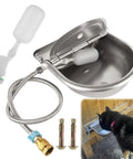 Heavy Duty Stainless Steel Auto Fill Water Bowl With Automatic Float Valve For Dogs And Livestock No Sweat Setup Hella Reliable Outdoor Drinking Trough Kit with float valve