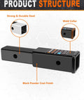 Trailer Hitch Extender With 7 Inch Length Fits 2 Inch Receiver Tube 5000 Lbs GTW Includes Five Eighth Inch Pin And Clip