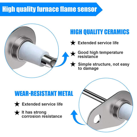 Upgraded Replacement Flame Sensor For Furnace 0130F00010 B11726-06 3 Pack Plug And Play Quick Install Compatible With Kenmore And Other Models Like P1257001F P1257002F ACS90453BXA ACS90703BXA L38035
