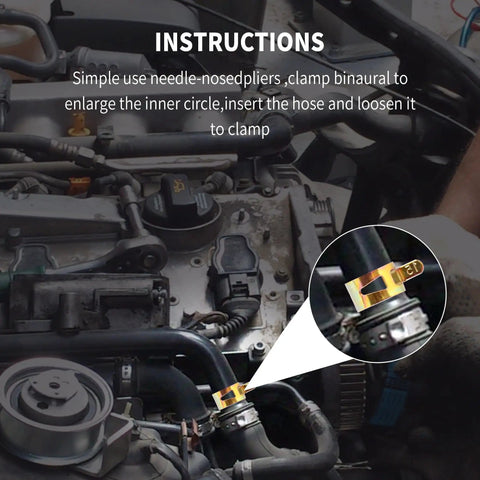 Instructions on using 60 Piece Hose Clamp Kit With 6 Sizes For Fuel Lines Vacuum Lines Silicone Tubing Hoses And Water Lines