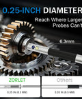 Dual Lens Two Way Articulating Borescope Camera With Light 5 Inch Endoscope Inspection Camera Slim 0.25 Inch Probe Waterproof 5 Foot Snake Camera For Automotive Mechanics And Engine Inspections, 6.3mm probe shown on gears