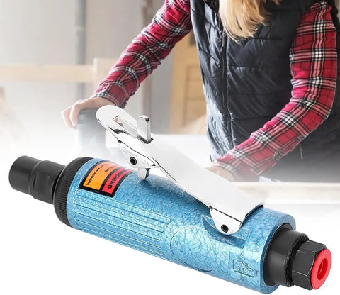 Blue Aluminum Alloy Pneumatic Die Grinder Top Shelf Air Powered Rotary Tool for precise metal shaping and stone carving.