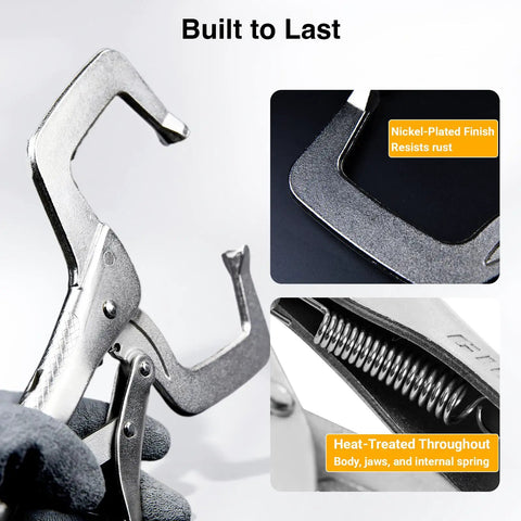 11 Inch Locking C Clamp Pliers Built Tough For Welders And Home Shops Heavy Duty Welding Clamps With 901 Pound Jaw Locking Force