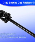 Heavy Duty Adjustable Bearing Cup Replacer Tool For Big Rig And Trailer Axles Fits 3 5/8 To 6 1/2 Inch Outer Diameter showing heat treated steel construction.