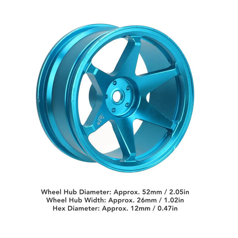 Beefed Up CNC Machined Aluminum RC Wheel Hubs For 1X10 Scale Cars, Stability Boost, Easy Install, Rugged Blue Hubs side view