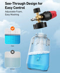 Foam Cannon For Pressure Washer With Wide Neck And Adjustable Nozzle Snow Foam Blaster For Car Wash 1/4 Inch Quick Connector 1 L