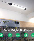 Plug In LED Light Fixture 2Ft Linkable 5000K Under Cabinet Lighting 2500 Lumens 18W Triproof Ceiling Wall Light in garage
