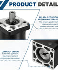 Planetary Gearbox Speed Reducer For Nema23 Stepper Motor 3 To 1 Reduction With Low Backlash 15 Arc Min 3000 RPM CNC Ready