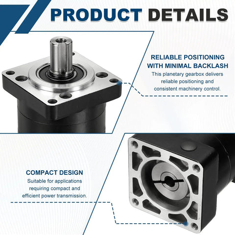 Planetary Gearbox Speed Reducer For Nema23 Stepper Motor 3 To 1 Reduction With Low Backlash 15 Arc Min 3000 RPM CNC Ready