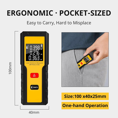 The Slick Pocket Laser Distance Meter Spanning 165 Feet With Dead Nuts Accuracy And Rapid Foot Or Metric Toggle A No Sweat Pro Grade Digital Tape Replacement