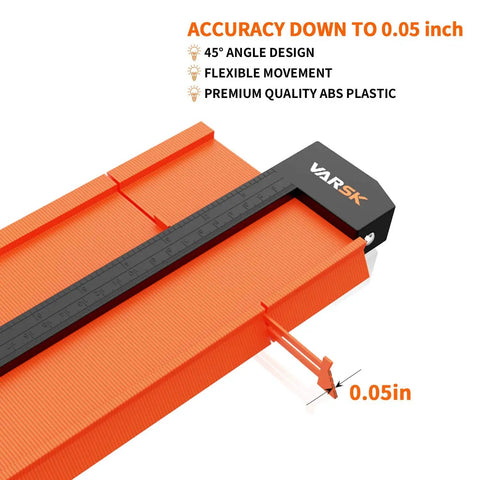 Contour Gauge With Dual LED Lights 5 Inch Plus 10 Inch Copy Tool For Woodworking And DIY Projects, showing measurement precision