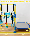 Puppy Play Gym Indoor Dog Playground With 8 Enrichment Toys PVC frame interactive activity center for small dogs and puppies