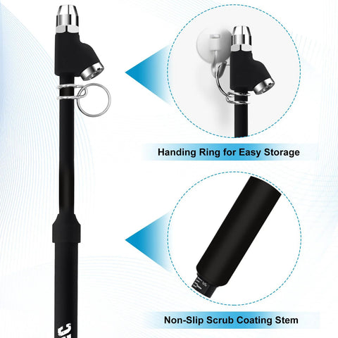 WNCGC tire pressure gauge, black body with dual-head aluminum scaleplates, 10–150 PSI