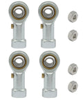 Heavy Duty Female Rod End Bearing With 1/4 Inch Bore And 1/4-28 Right Hand Thread, Industrial Alloy Steel, Corrosion Resistant, 4 Pack Built Tough For Real World Machines And Projects, with nuts