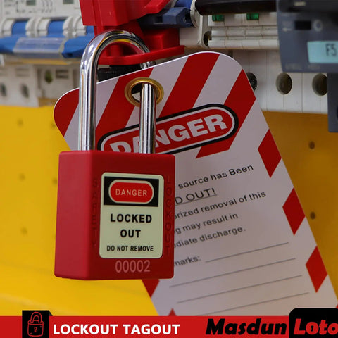 Lockout Tagout Kit For Electrical Safety With Group Lockout Hasps And Circuit Breaker Lockouts Safety Padlocks With Numbers Lockout Tags