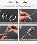 Installation guide for 8 Piece 3/8 Inch Wire Rope Clamps And 4 Pcs M10 Stainless Steel Thimbles For Cable Rigging Kit