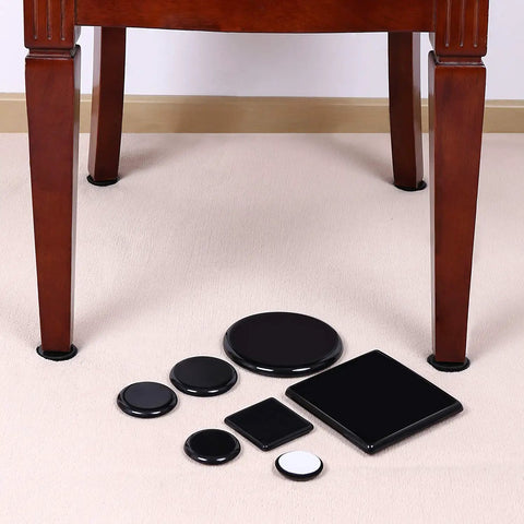 40 Pack 1-1/8 Inch Self-Stick Round Carpet Furniture Sliders Heavy Duty Self-Adhesive Moving Pads For Carpet Chair Glides For Sofas And Tables Black Easy To Use