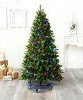 Christmas tree on adjustable plant caddy with wheels for 15 to 19 inch round bases heavy duty 440 lbs drum cart with locking rollers.