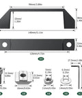 Dimensions and components of 4 Pack 3030 Aluminum Handle Set with 120mm Hole Distance for 30 Series EU Profiles.