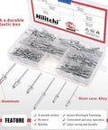Professional Rivet Gun Adapter Kit With Flex Head And 210 Pcs Assorted M3 M4 M5 Aluminum Pop Rivets Includes Wrench And Clamping Fixture For Bulldog Tough Sheetmetal And Industrial Ductwork Projects in a durable box with assorted aluminum rivets
