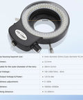 144 LED Ring Light For Stereo Microscopes And Cameras, Adjustable Illuminator With Dimmable Brightness, Pro Grade Lab Lighting For Clear Close Ups And Precise Imaging, 63mm mount