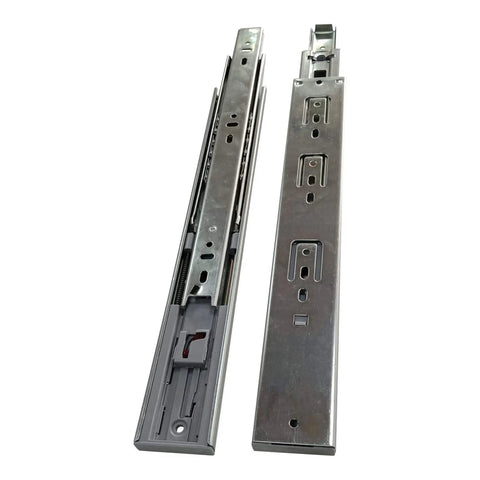 Heavy Duty 12 Inch Drawer Slides With Full Extension Ball Bearing Three Section Glides Rust Proof Zinc Plated Metal Soft Close