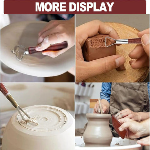 8 Piece Clay Sculpting Tools Set For Polymer Clay Air Dry Clay And Pottery Perfect For Beginners To Pros Sculpey Crafting Modeling And DIY Ceramics With Stainless Steel Tips And Comfortable Wooden Handles in use