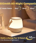 1800mAh 4 In 1 Baby Night Light Sound Machine With 35 RGB Colors And 12 White Noise Options on bedside table