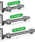 Stainless Steel J Bolt Gate Hinge 304 Grade Post Hinge For Farm Gate And Chain Link Fence Gate sizes 6, 8, 10 inches with pin.