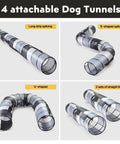 Backyard Dog Agility Training Course Set For Pets, Easy Setup Obstacle Course with 4 Attachable Grey and Black Tunnels