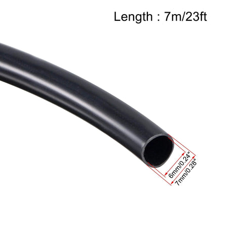 Black PVC Wire Harness Tubing Inner Diameter 1/4 Inch 23 Foot Sleeve For Wire Sheathing And Protection Heavy Duty High Temperature